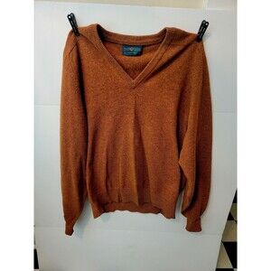 Alan Paine ~ Luxury Knitwear ~ Wool- Men's Burnt Orange Sweater ~ UK46 / EUR 54